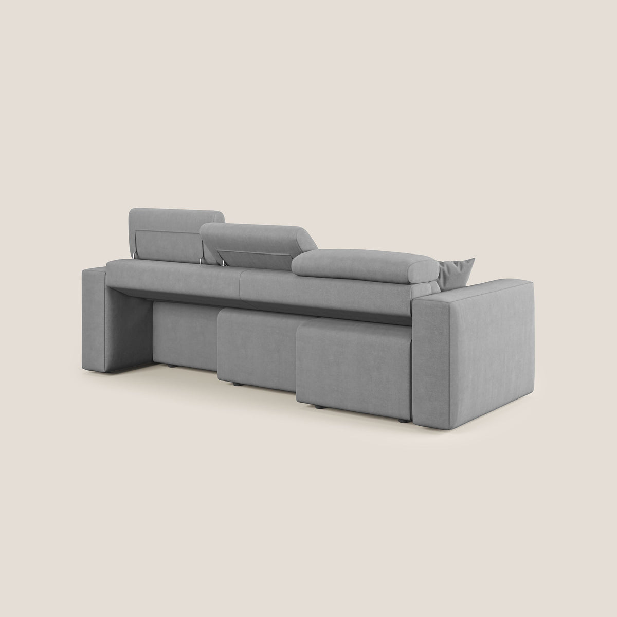 Orwell divano con 3 sedute estraibili in microfibra smacchiabile T11 grigio - divitt.sbs