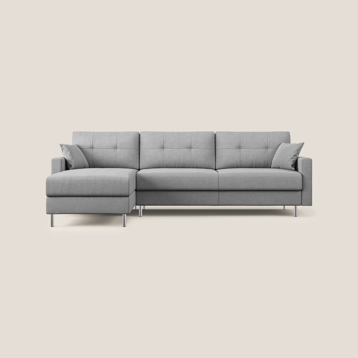 Megan divano letto angolare in microfibra smacchiabile T11 grigio - divitt.sbs