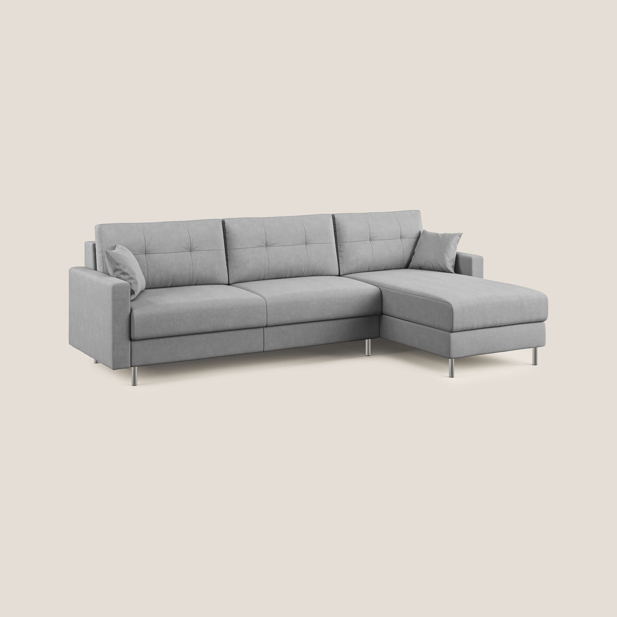 Megan divano letto angolare in microfibra smacchiabile T11 grigio - divitt.sbs