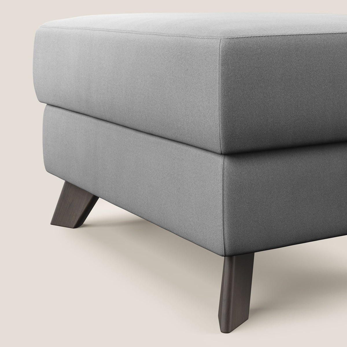 Moon Pouf contenitore e piedini alti in microfibra impermeabile T11 grigio - divitt.sbs