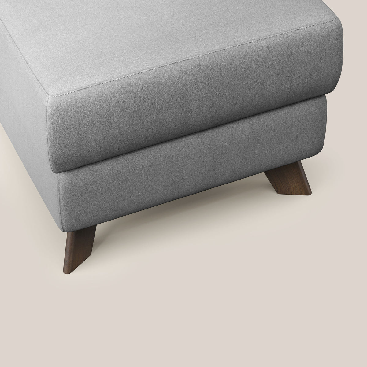 Moon Pouf contenitore e piedini alti in microfibra impermeabile T11 grigio - divitt.sbs