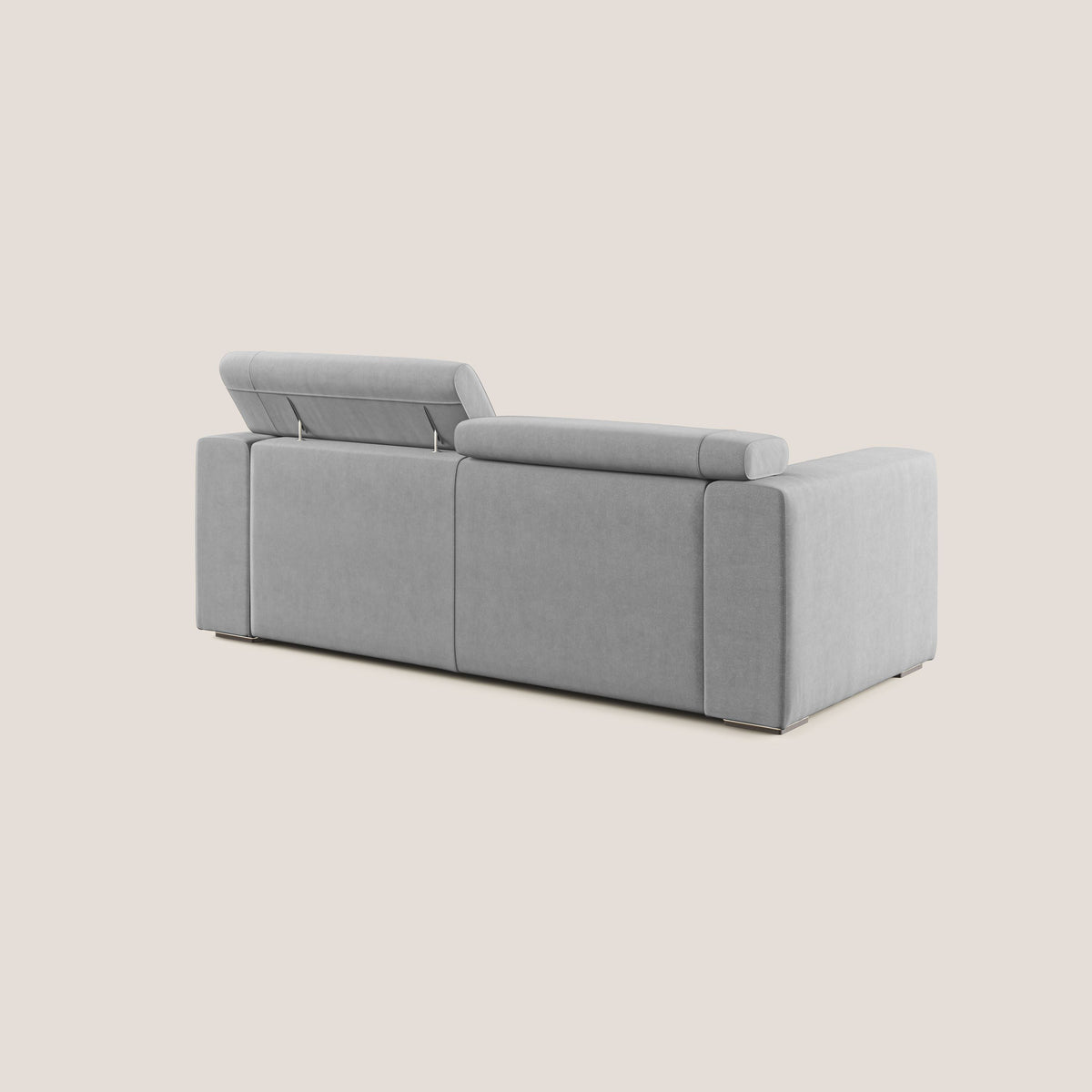 Vegas divano con poggiatesta reclinabili in microfibra smacchiabile T11 grigio - divitt.sbs