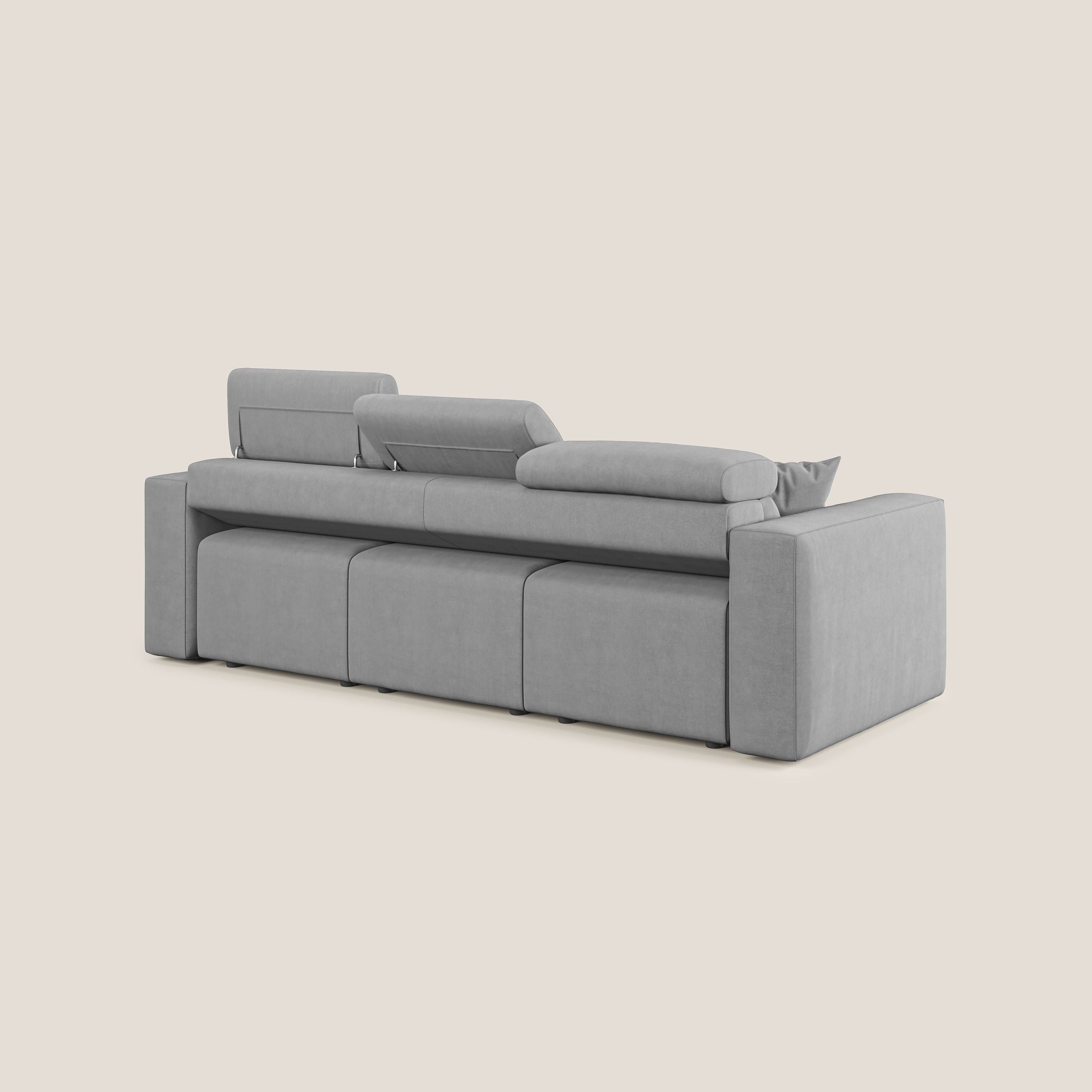 Orwell divano con 3 sedute estraibili in microfibra smacchiabile T11 grigio - divitt.sbs