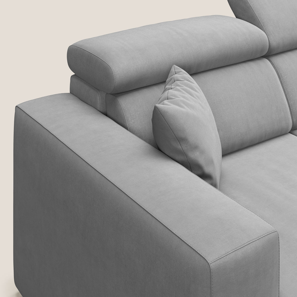 Orwell divano con 3 sedute estraibili in microfibra smacchiabile T11 grigio - divitt.sbs