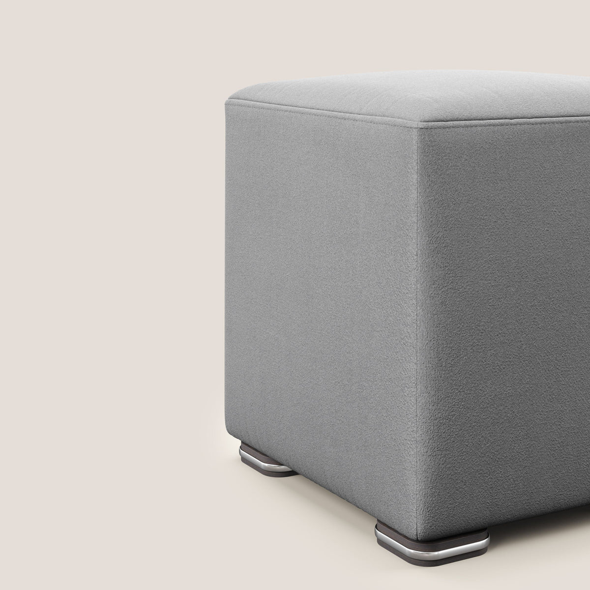 Cube pouf in microfibra smacchiabile T11 grigio - divitt.sbs