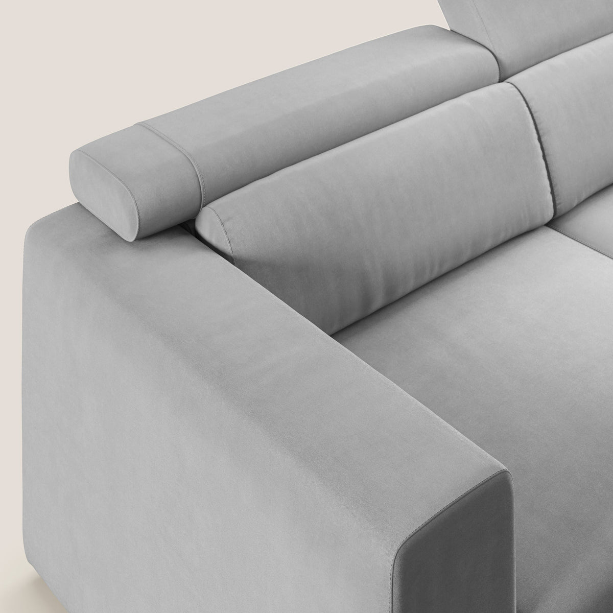 Vegas divano con poggiatesta reclinabili in microfibra smacchiabile T11 grigio - divitt.sbs