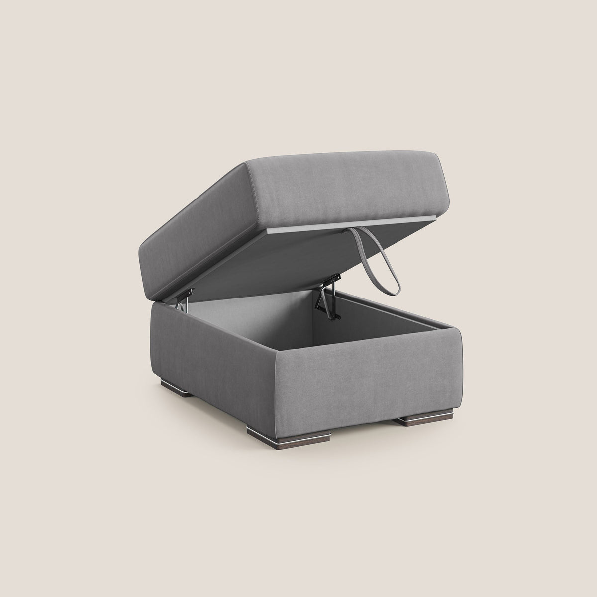 Sun pouf apribile contenitore in microfibra smacchiabile T11 grigio - divitt.sbs