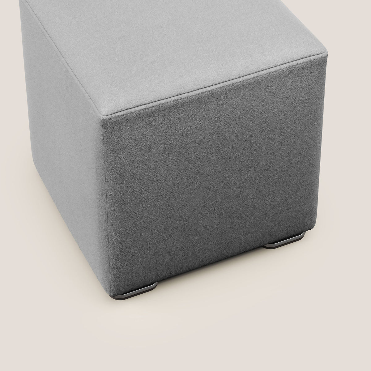 Cube pouf in microfibra smacchiabile T11 grigio - divitt.sbs