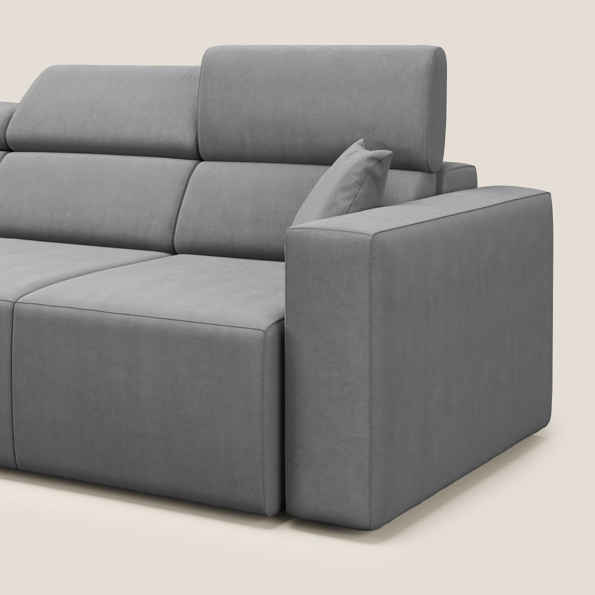 Orwell divano con 3 sedute estraibili in microfibra smacchiabile T11 grigio - divitt.sbs