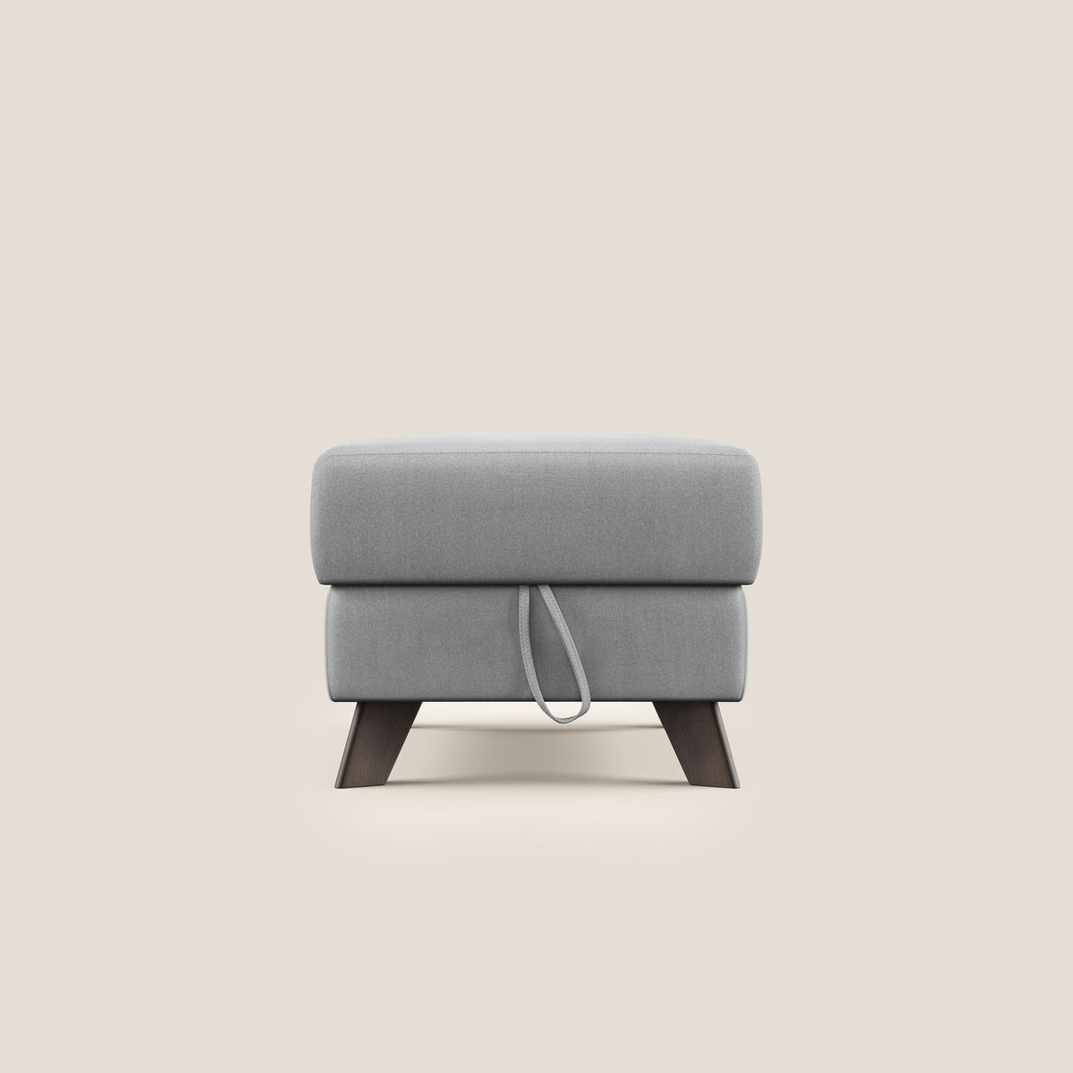 Moon Pouf contenitore e piedini alti in microfibra impermeabile T11 grigio - divitt.sbs