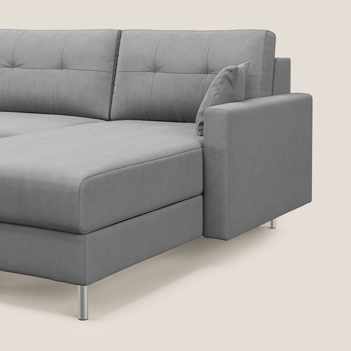 Megan divano letto angolare in microfibra smacchiabile T11 grigio - divitt.sbs