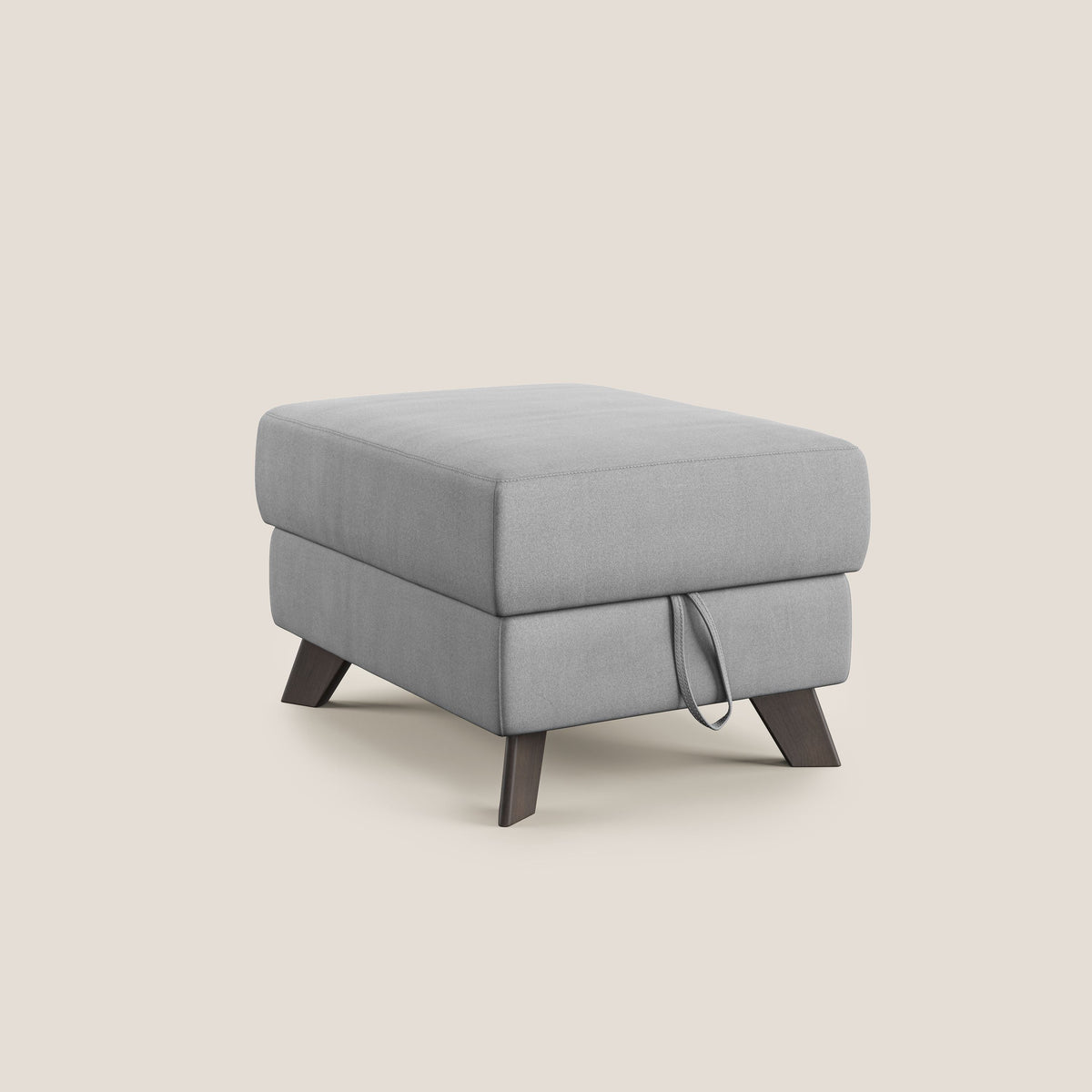Moon Pouf contenitore e piedini alti in microfibra impermeabile T11 grigio - divitt.sbs