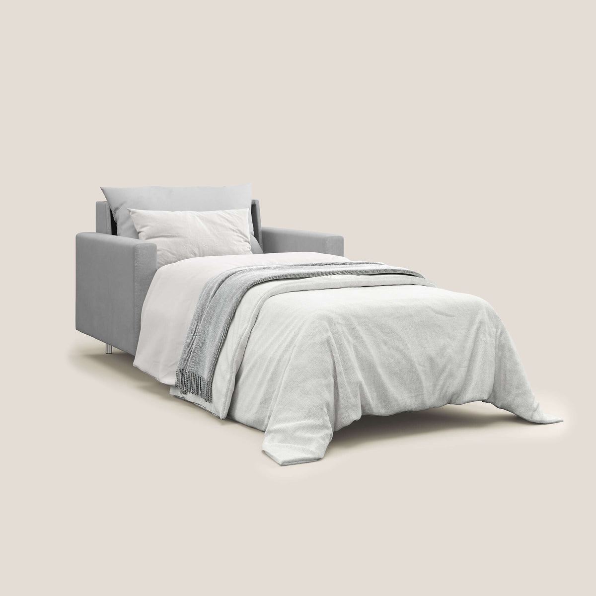Megan poltrona letto in microfibra smacchiabile T11 grigio - divitt.sbs