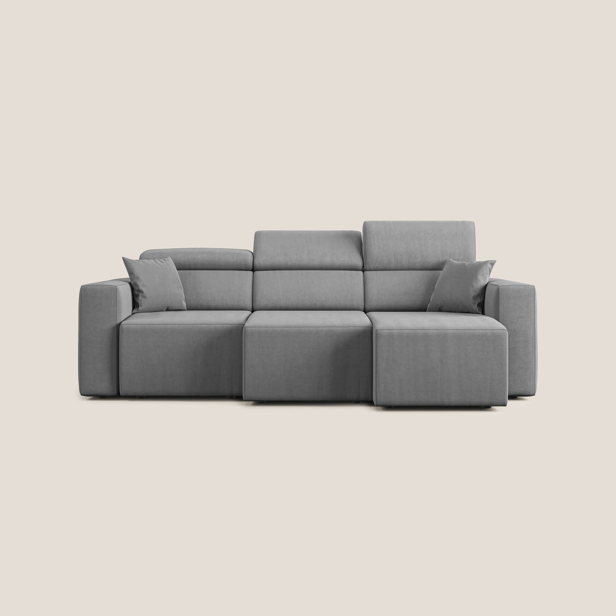 Orwell divano con 3 sedute estraibili in microfibra smacchiabile T11 grigio - divitt.sbs