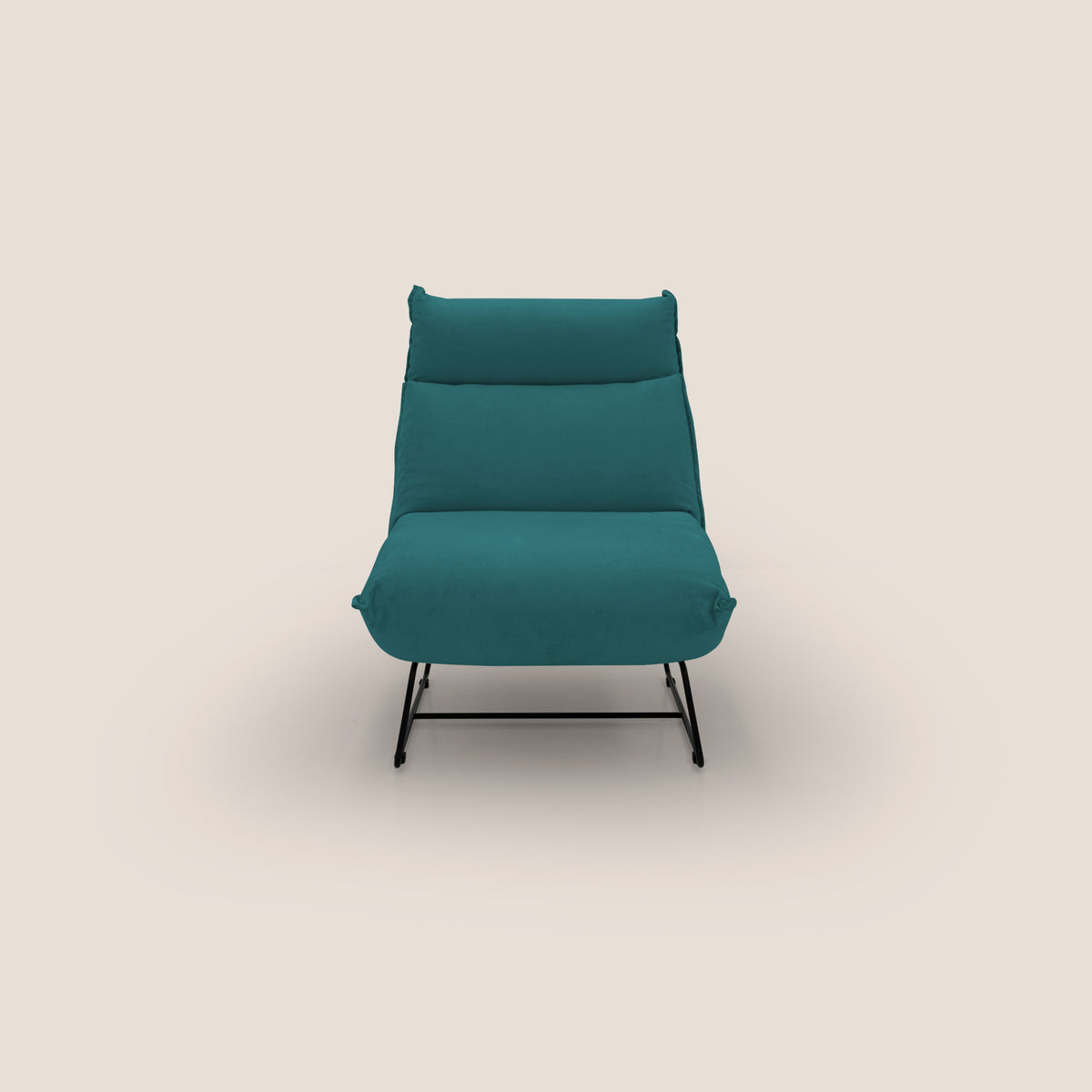 Tessa Poltroncina dal design moderno in morbida microfibra smacchiabile T11 petrolio - divitt.sbs