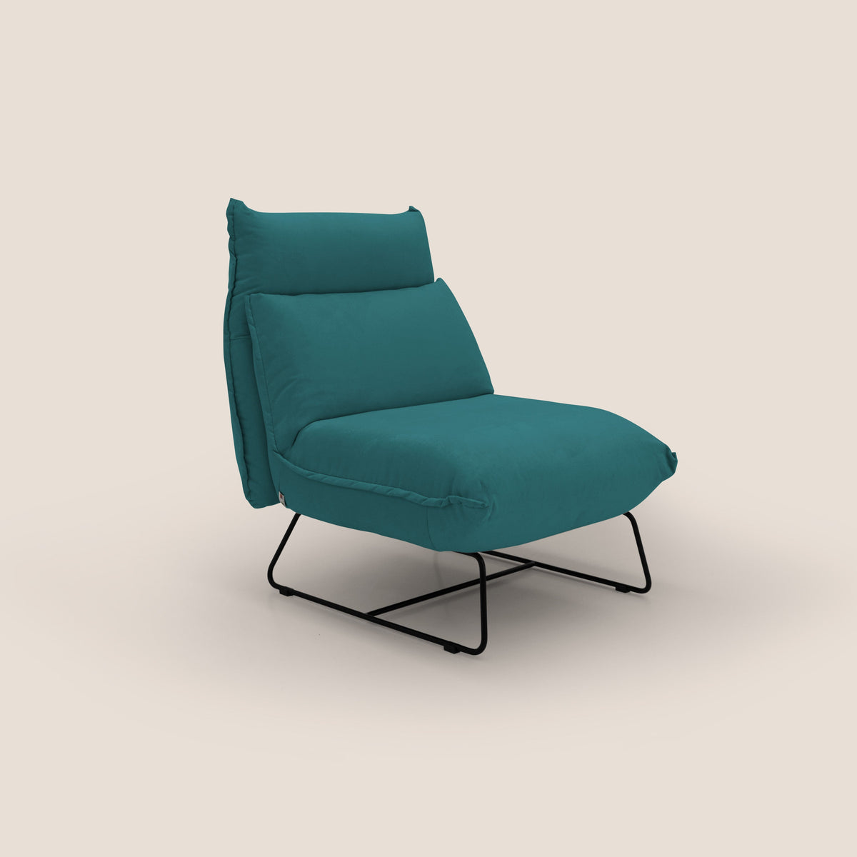 Tessa Poltroncina dal design moderno in morbida microfibra smacchiabile T11 petrolio - divitt.sbs