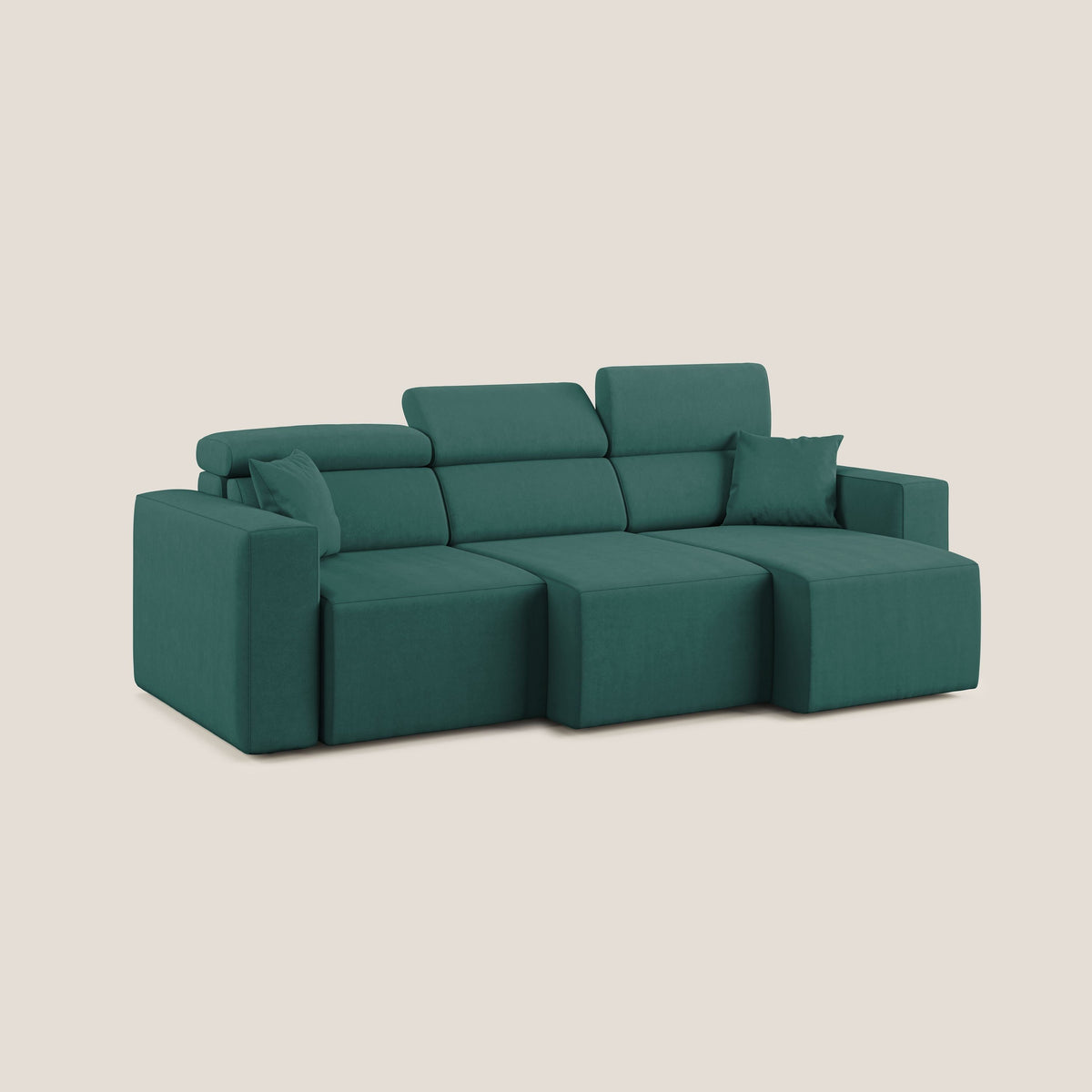 Orwell divano con 3 sedute estraibili in microfibra smacchiabile T11 petrolio - divitt.sbs
