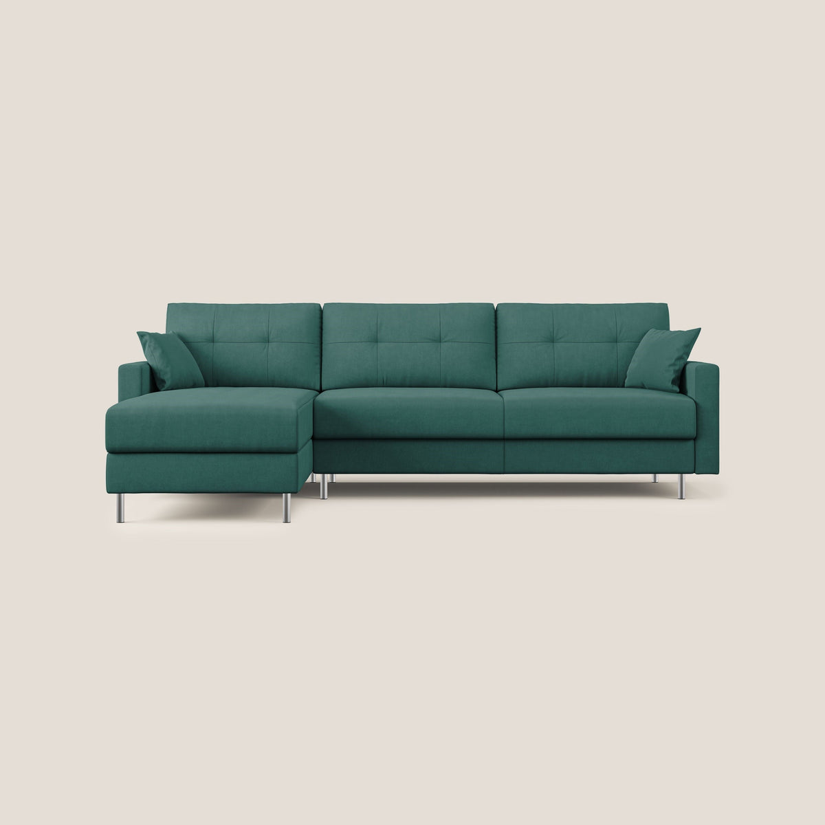 Megan divano letto angolare in microfibra smacchiabile T11 petrolio - divitt.sbs