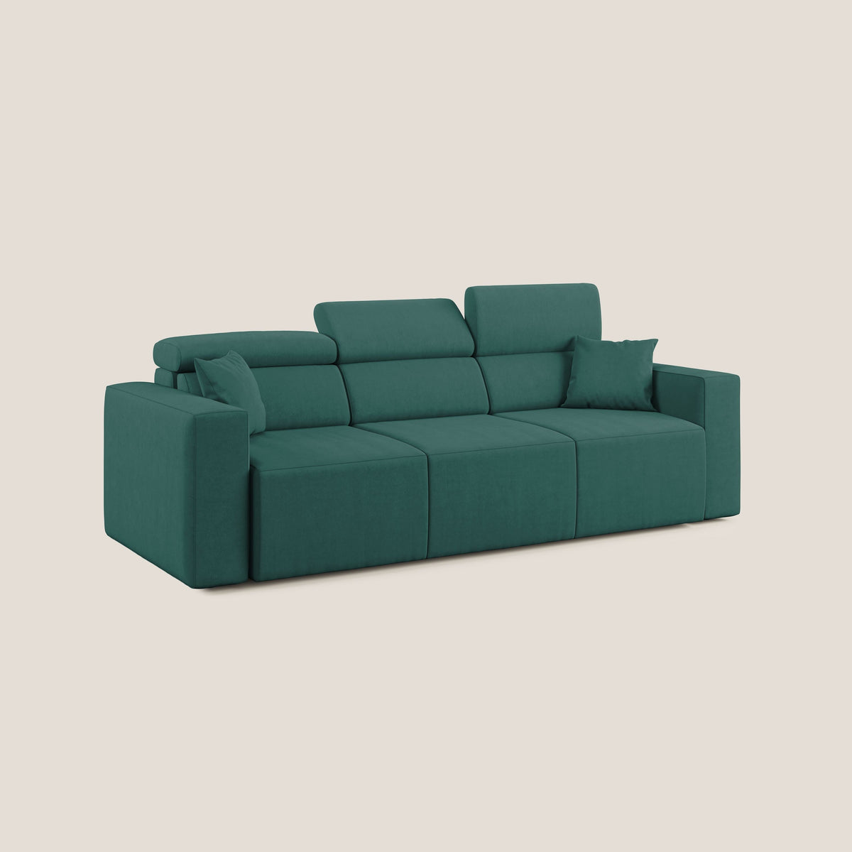 Orwell divano con 3 sedute estraibili in microfibra smacchiabile T11 petrolio - divitt.sbs