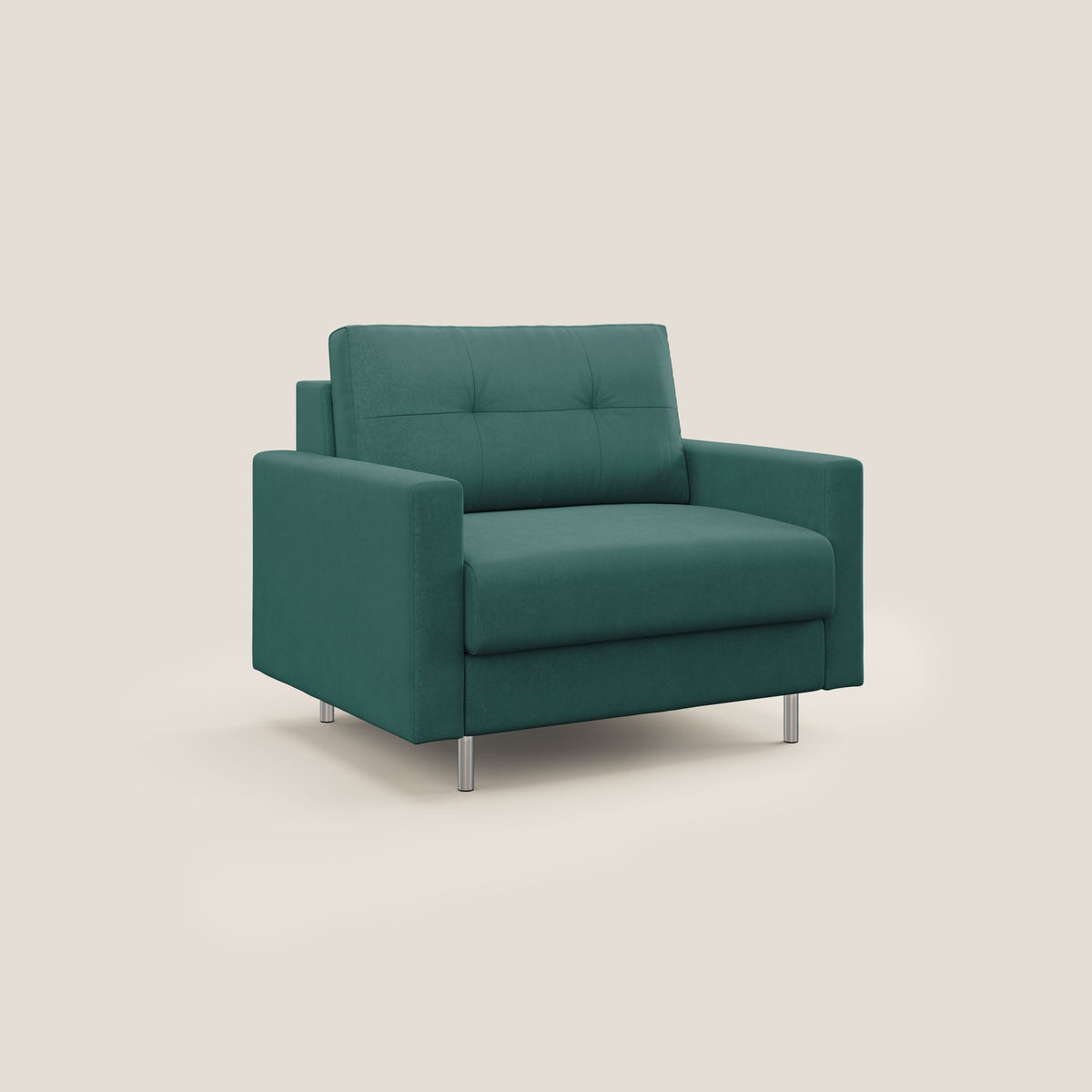 Megan poltrona letto in microfibra smacchiabile T11 petrolio - divitt.sbs