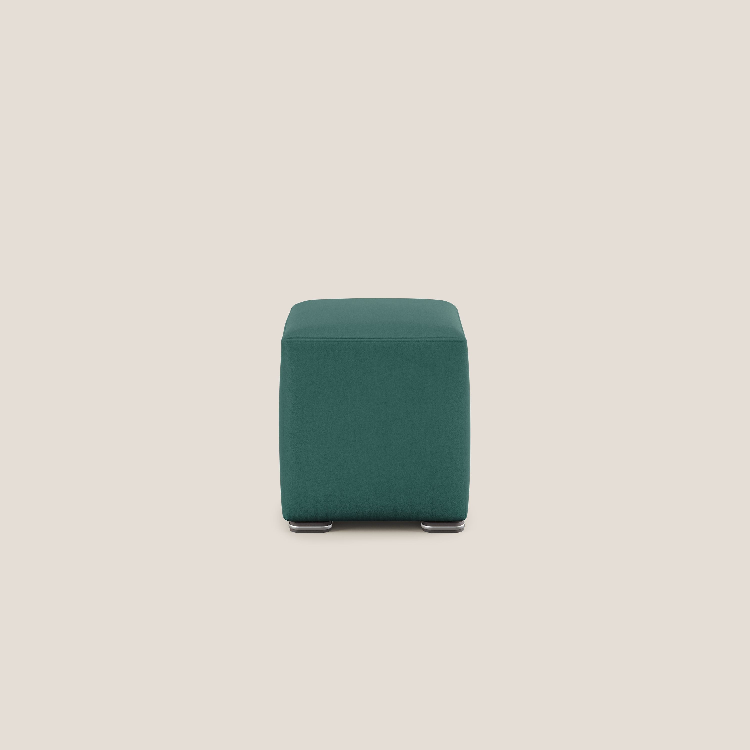 Cube pouf in microfibra smacchiabile T11 petrolio - divitt.sbs