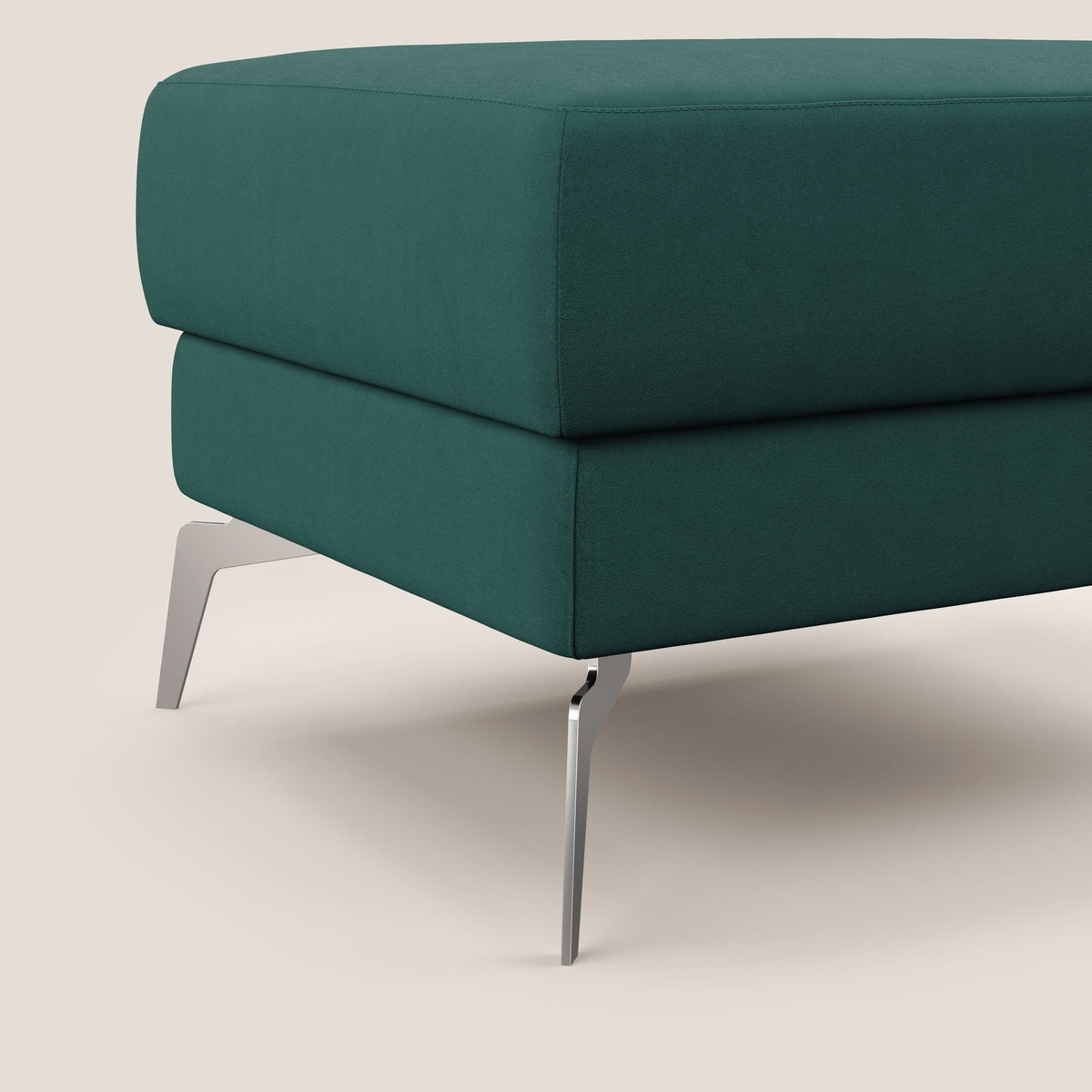 Star Pouf con piedini alti in microfibra impermeabile T11 petrolio - divitt.sbs