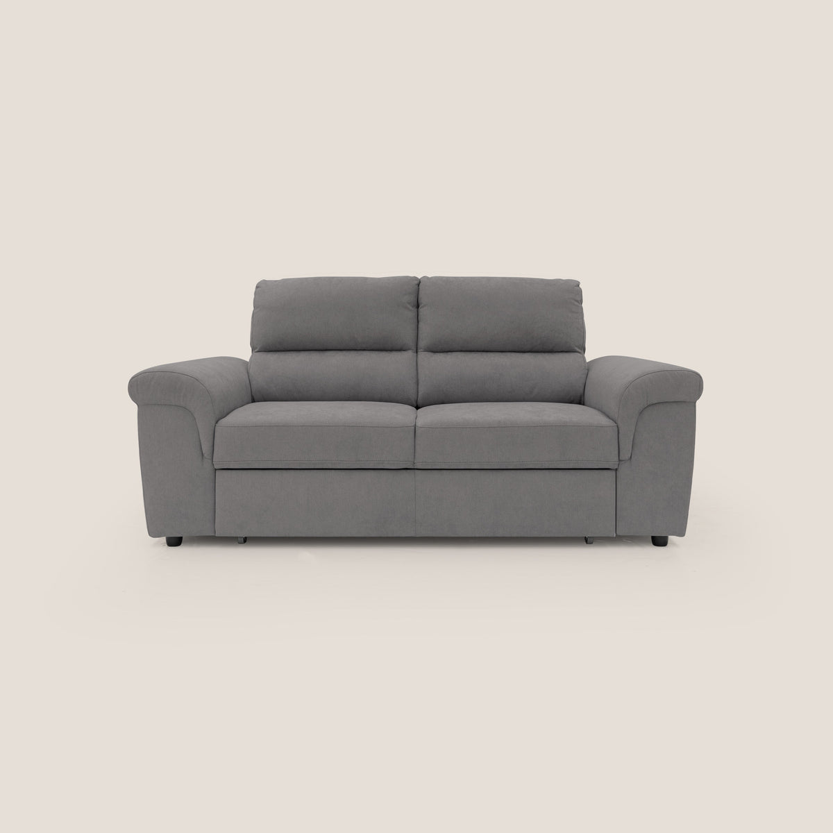 Minerva divano con pouf estraibile poggiapiedi in tessuto morbido impermeabile T02 grigio - divitt.sbs