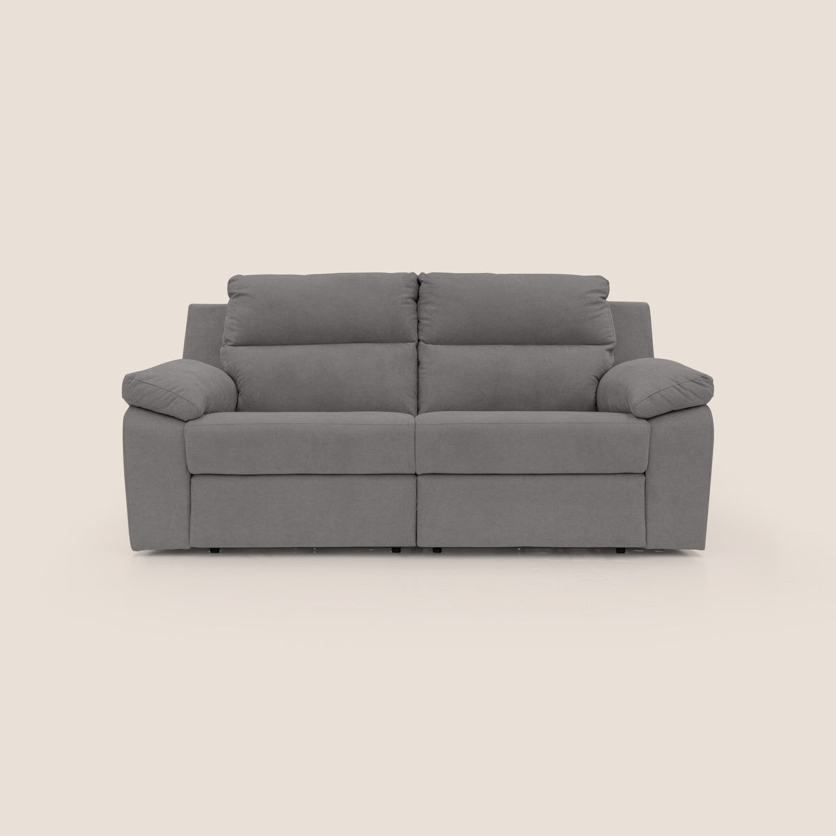 Romeo Divano relax con recliner elettrico in morbido tessuto impermeabile T02 grigio - divitt.sbs