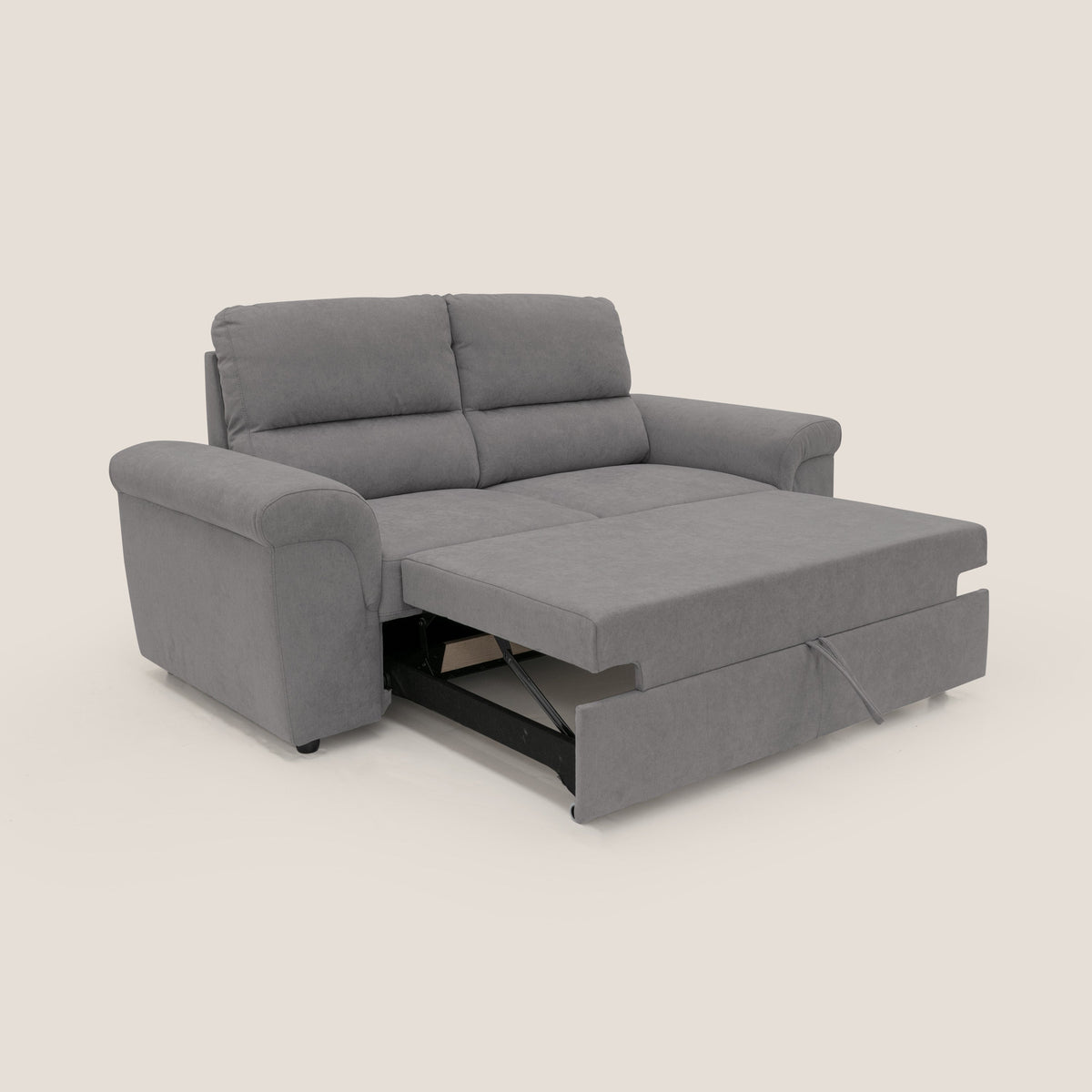Minerva divano con pouf estraibile poggiapiedi in tessuto morbido impermeabile T02 grigio - divitt.sbs