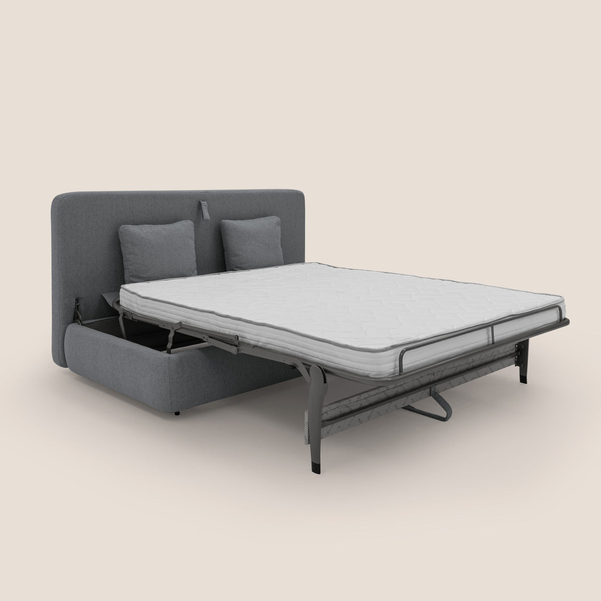 Gransasso Divano letto matrimoniale dal DESIGN innovativo in tessuto impermeabile T03 grigio - divitt.sbs