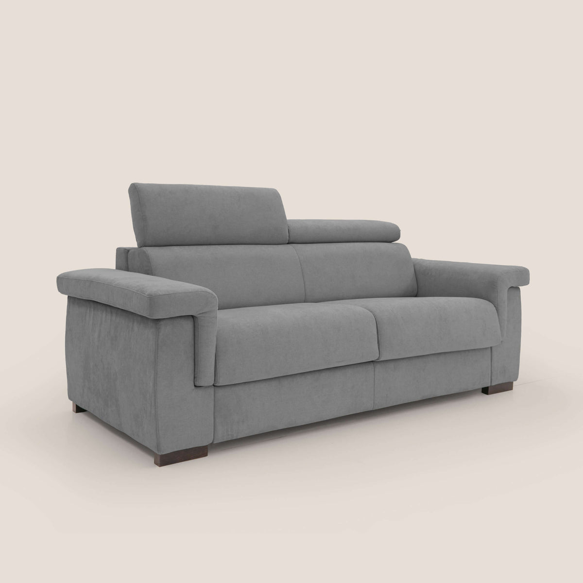 Bjorn divano letto sfoderabile con materasso H18 cm e poggiatesta reclinabili in tessuto impermeabile T02 grigio - divitt.sbs