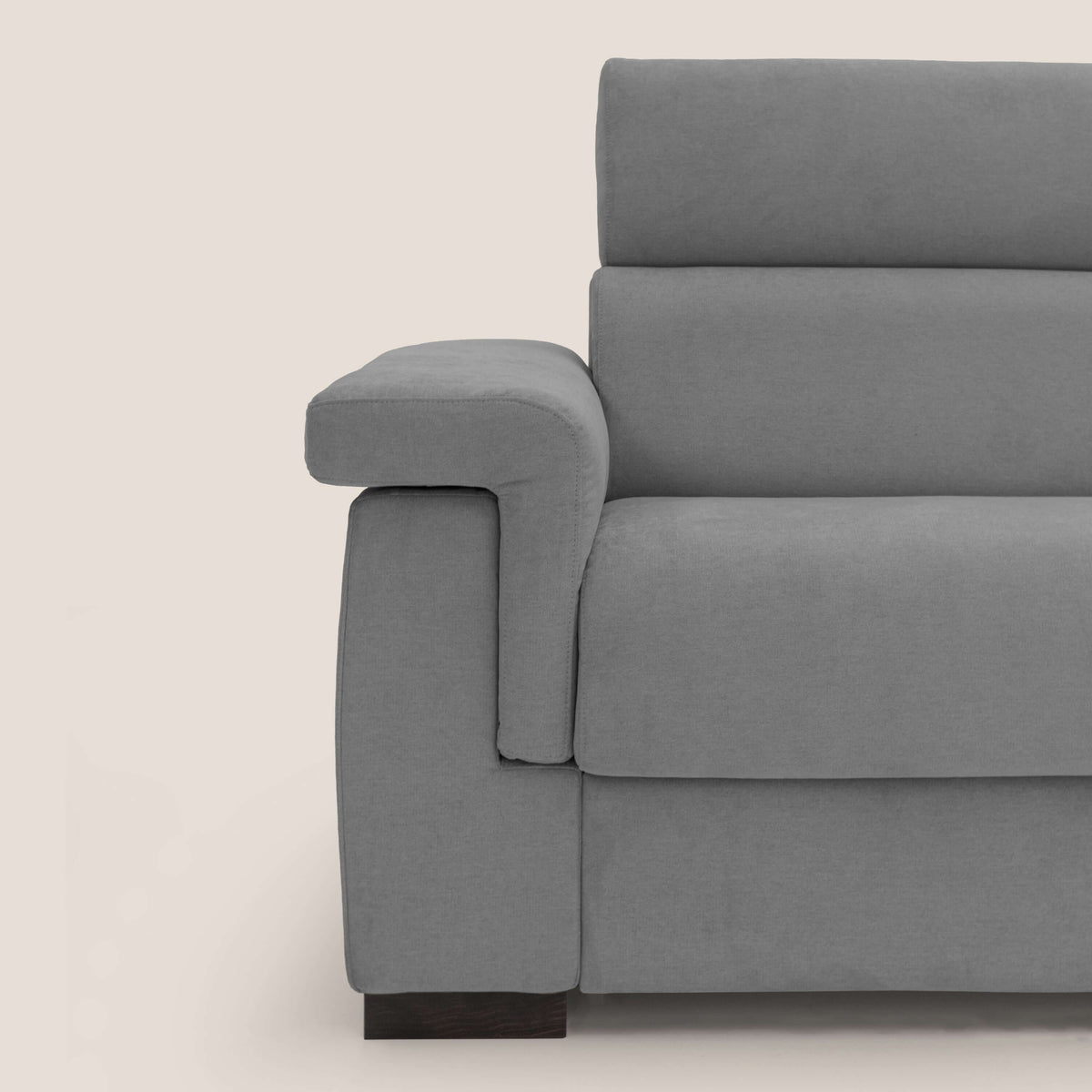 Bjorn divano letto sfoderabile con materasso H18 cm e poggiatesta reclinabili in tessuto impermeabile T02 grigio - divitt.sbs