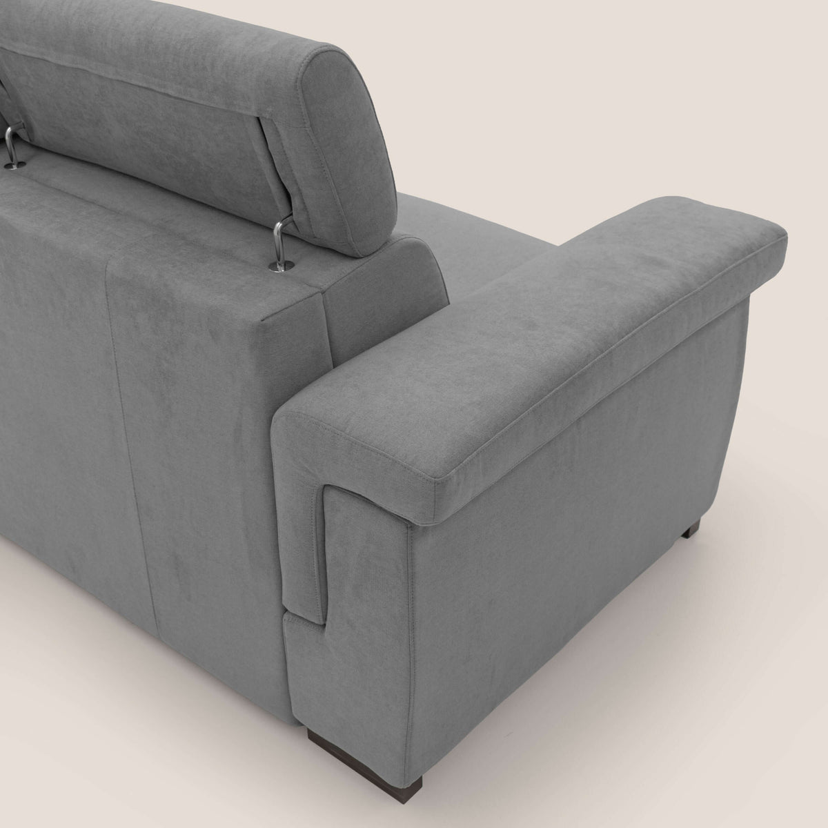 Bjorn divano letto sfoderabile con materasso H18 cm e poggiatesta reclinabili in tessuto impermeabile T02 grigio - divitt.sbs