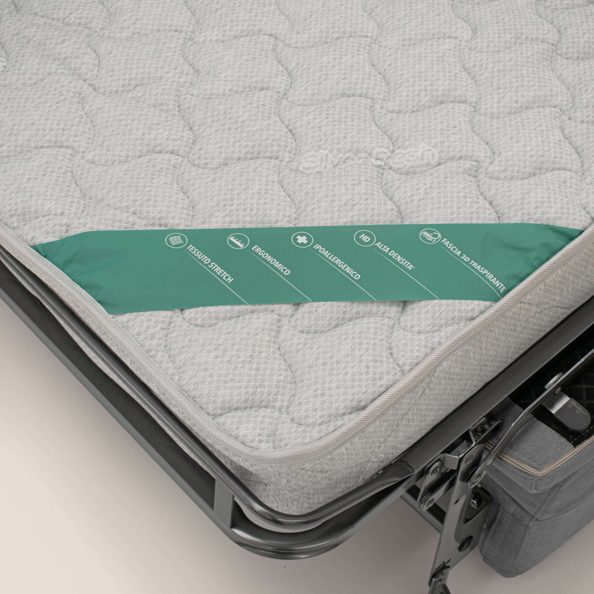 Bjorn divano letto sfoderabile con materasso H18 cm e poggiatesta reclinabili in tessuto impermeabile T02 grigio - divitt.sbs