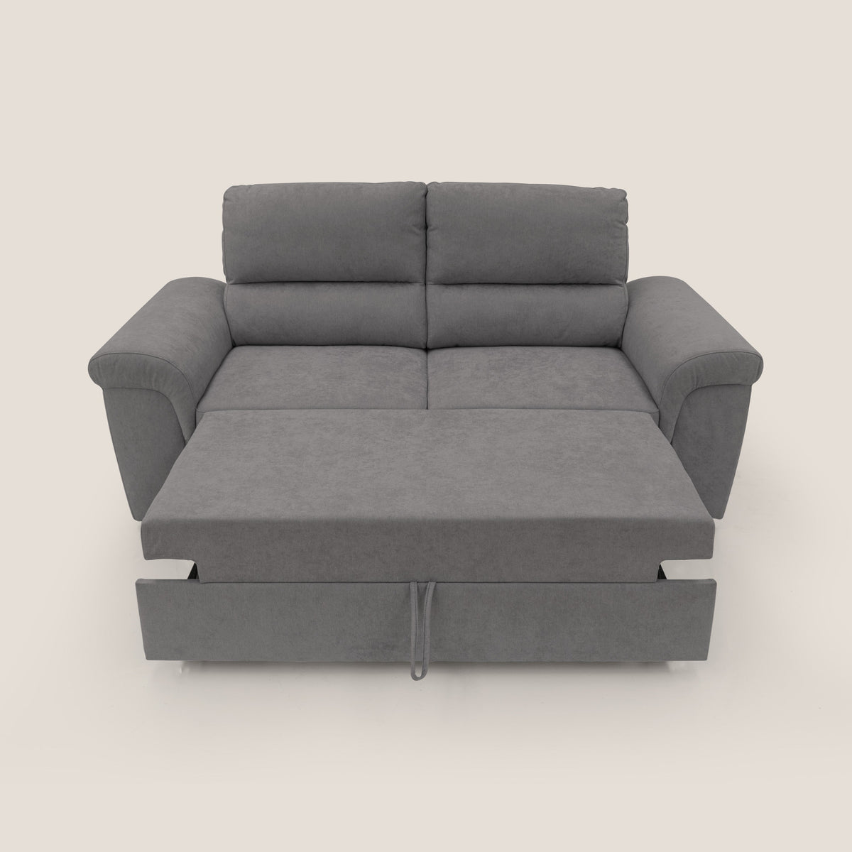 Minerva divano con pouf estraibile poggiapiedi in tessuto morbido impermeabile T02 grigio - divitt.sbs