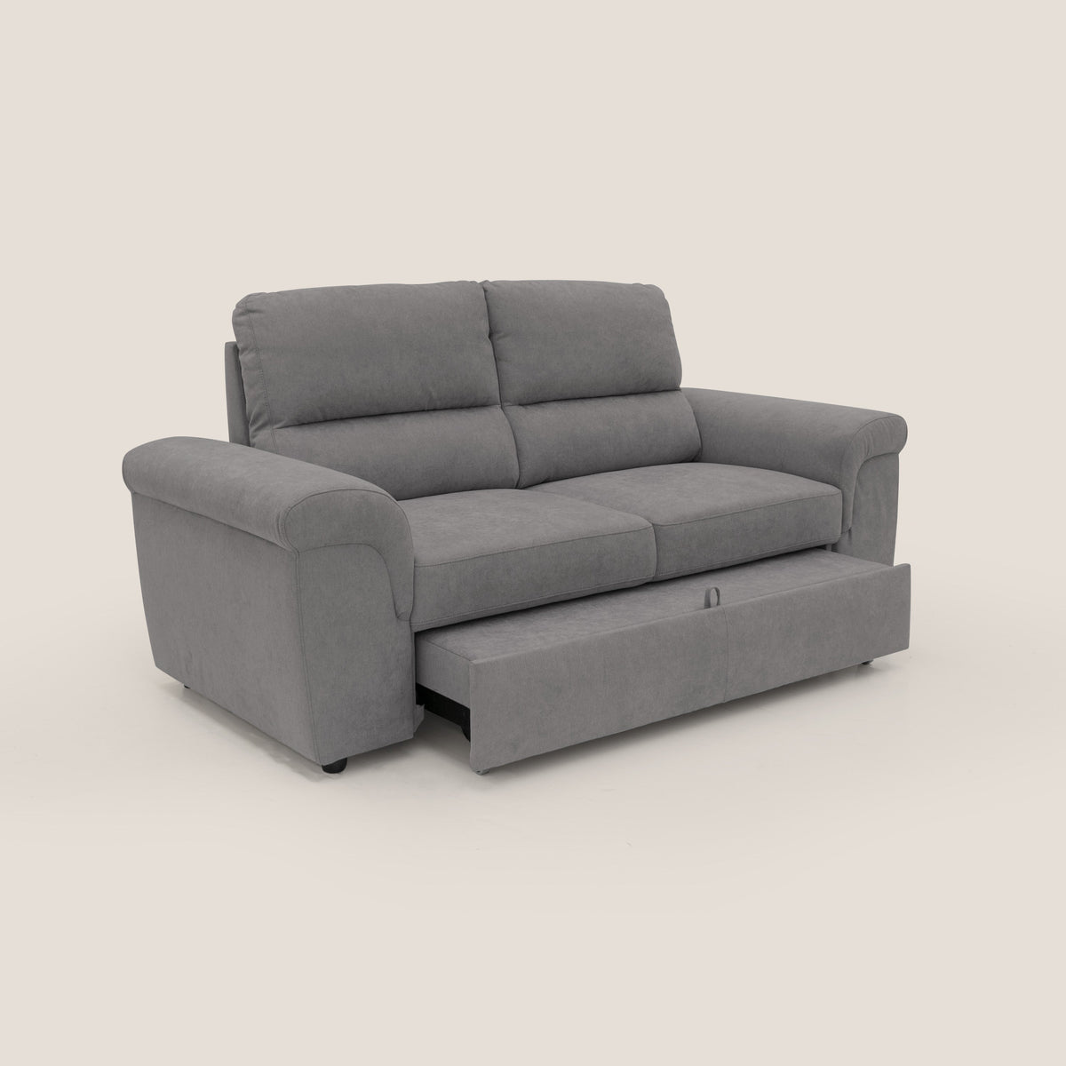 Minerva divano con pouf estraibile poggiapiedi in tessuto morbido impermeabile T02 grigio - divitt.sbs