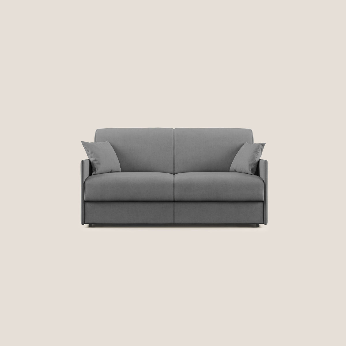 Evans Divano letto in morbido tessuto impermeabile T02 grigio - divitt.sbs