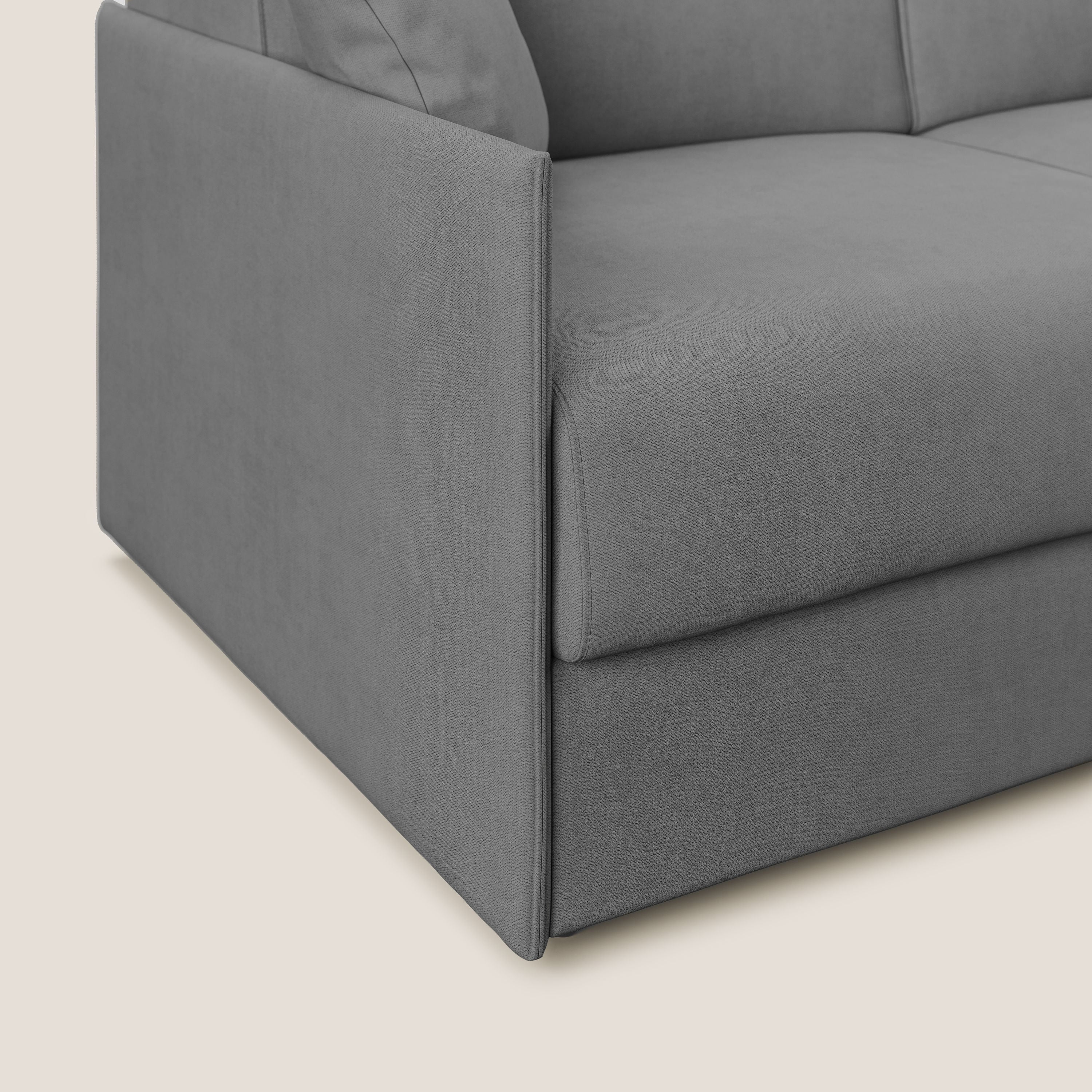 Evans Divano letto in morbido tessuto impermeabile T02 grigio - divitt.sbs