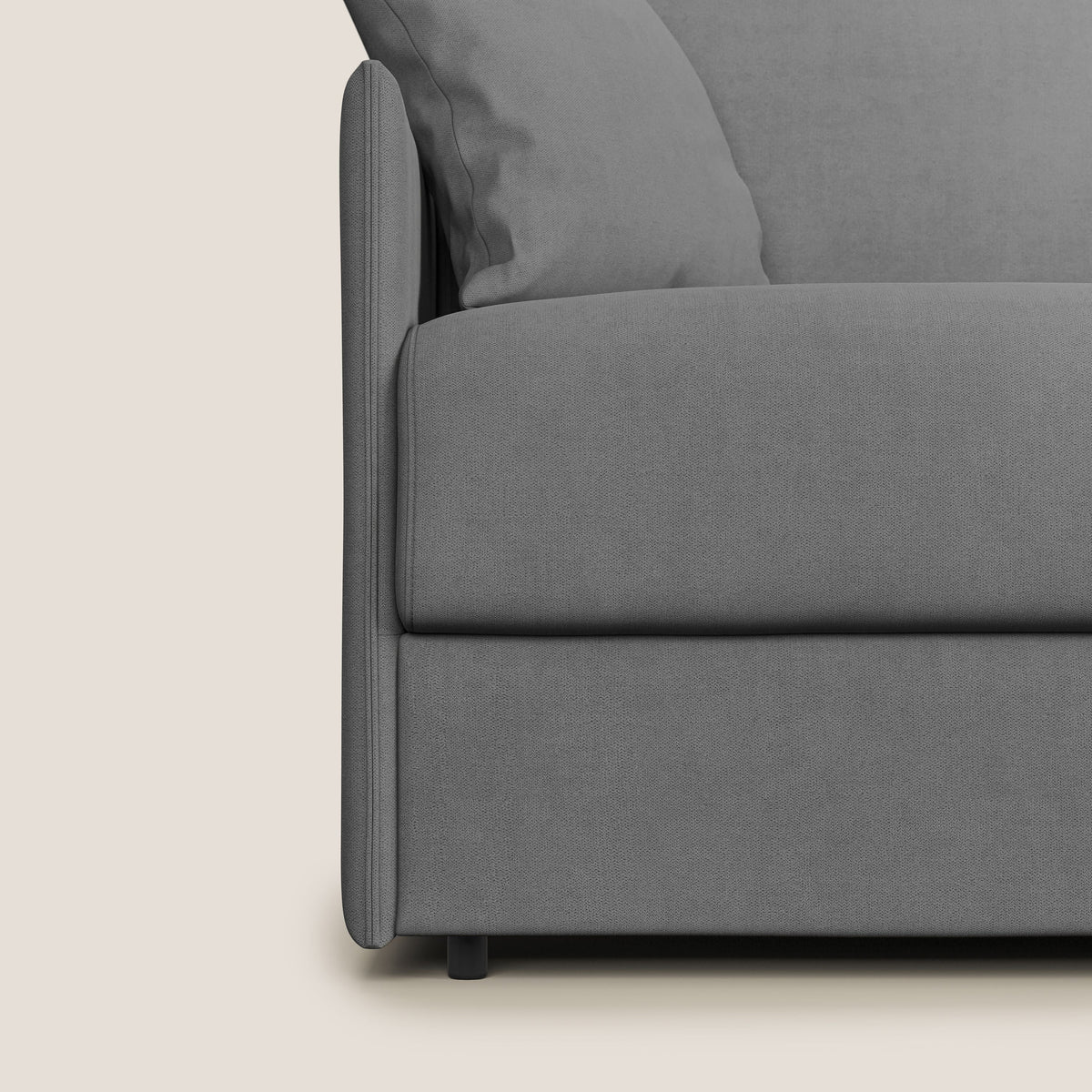 Evans Divano letto in morbido tessuto impermeabile T02 grigio - divitt.sbs