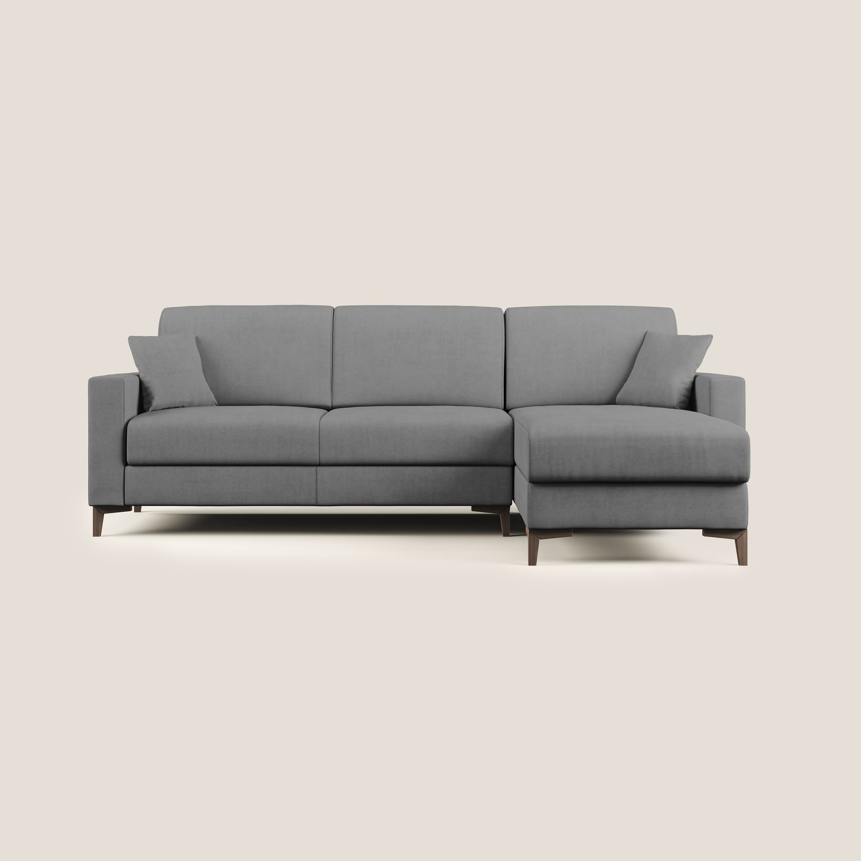 Kafka divano letto angolare in morbido tessuto impermeabile T02 grigio - divitt.sbs