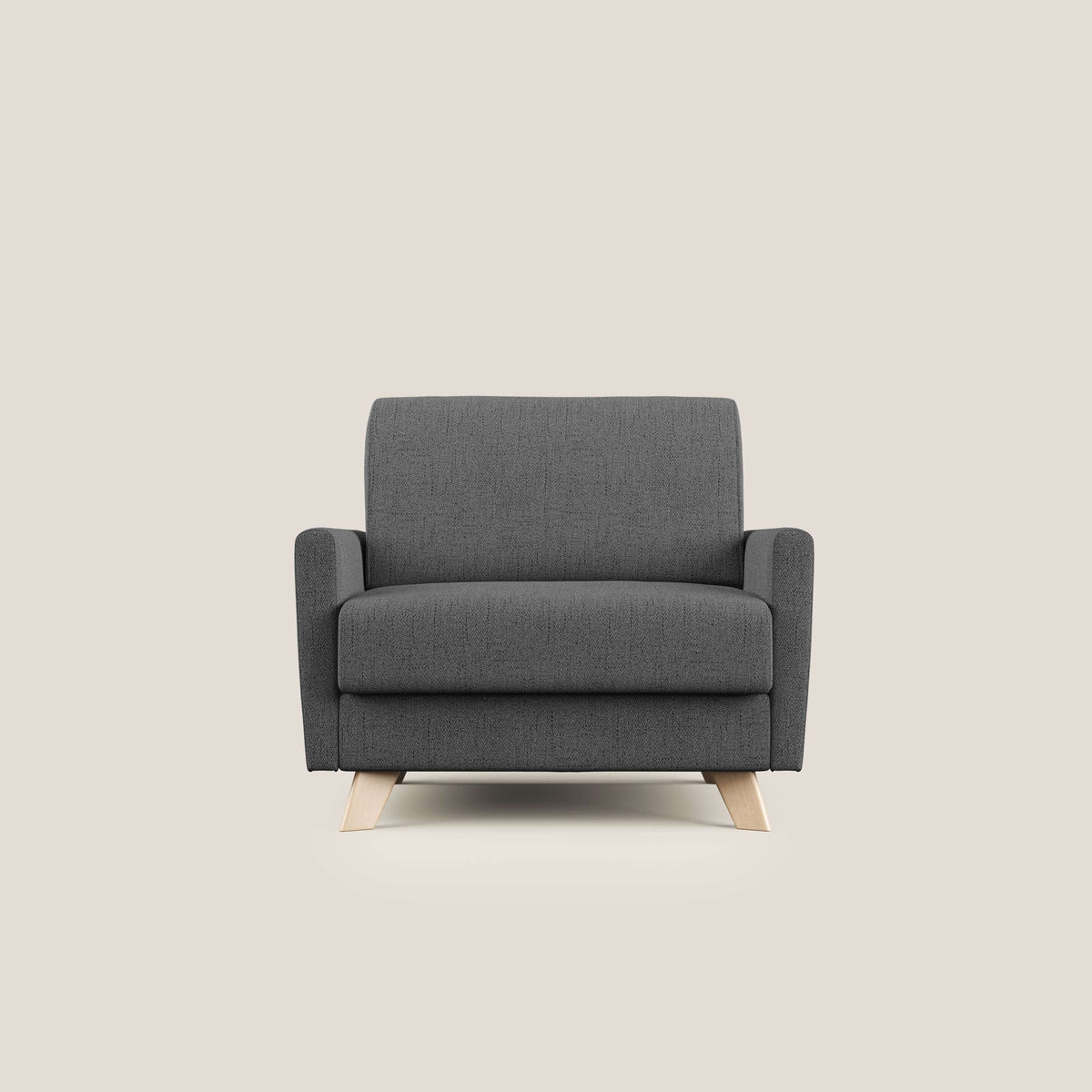 Edgar poltrona letto in tessuto felis impermeabile T03 grigio - divitt.sbs