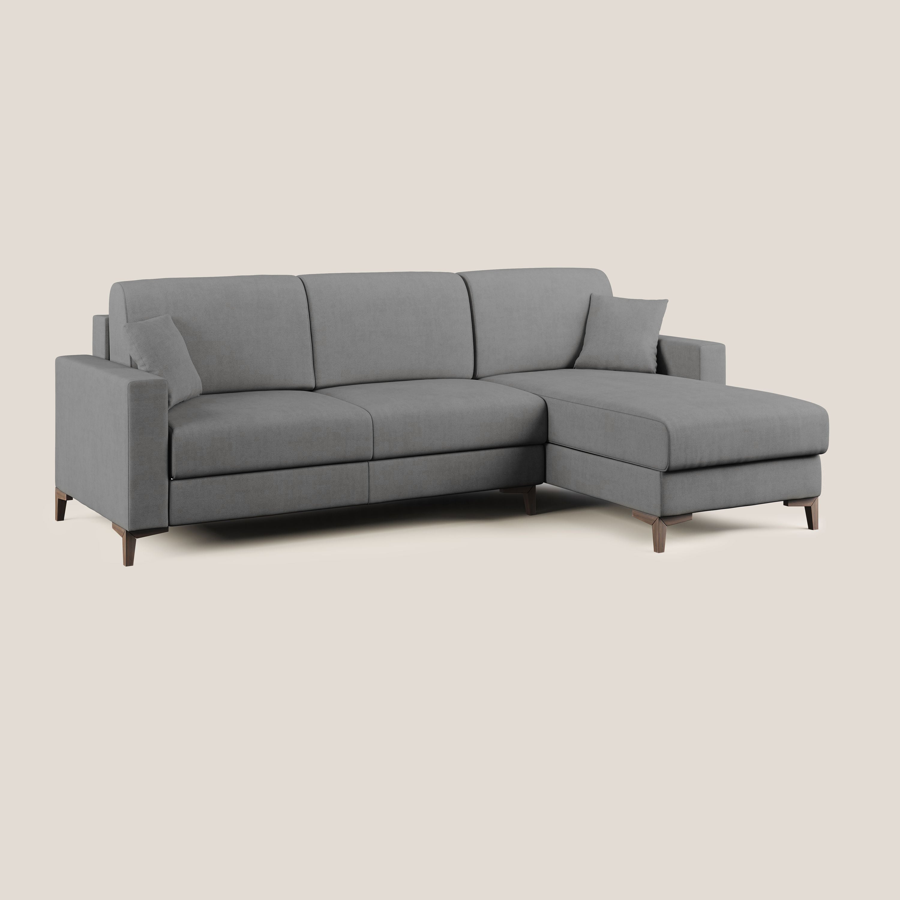 Kafka divano letto angolare in morbido tessuto impermeabile T02 grigio - divitt.sbs