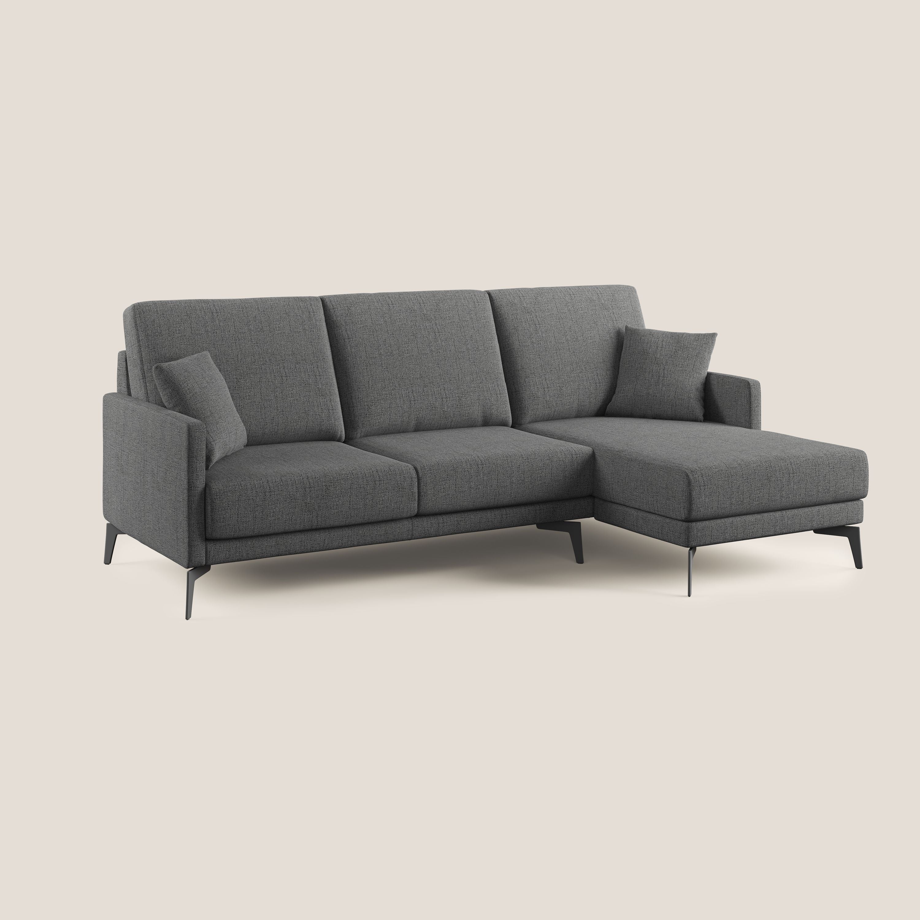 Saturno divano angolare moderno in tessuto morbido impermeabile T03 grigio - divitt.sbs