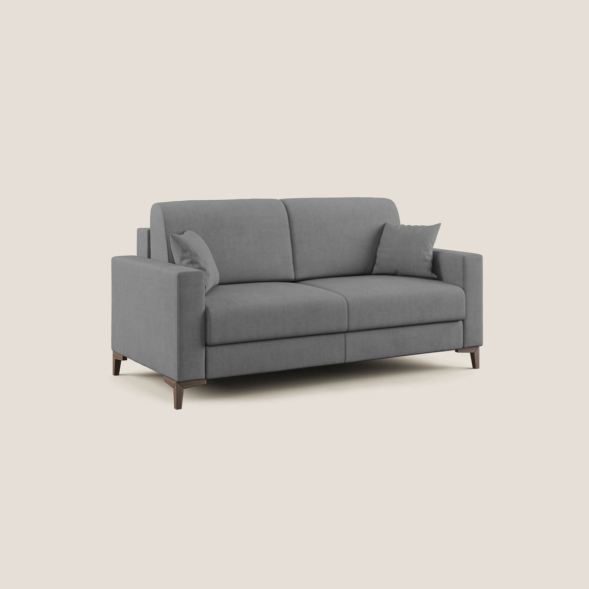 Kafka divano letto matrimoniale in morbido tessuto impermeabile T02 grigio - divitt.sbs