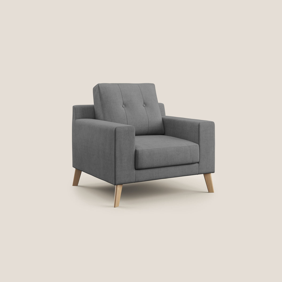 Danish poltroncina in tessuto morbido impermeabile T02 grigio - divitt.sbs