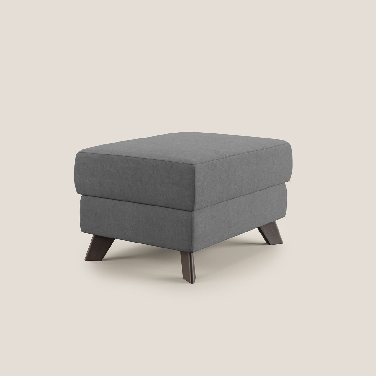 Moon Pouf contenitore e piedini alti in tessuto morbido impermeabile T02 grigio - divitt.sbs