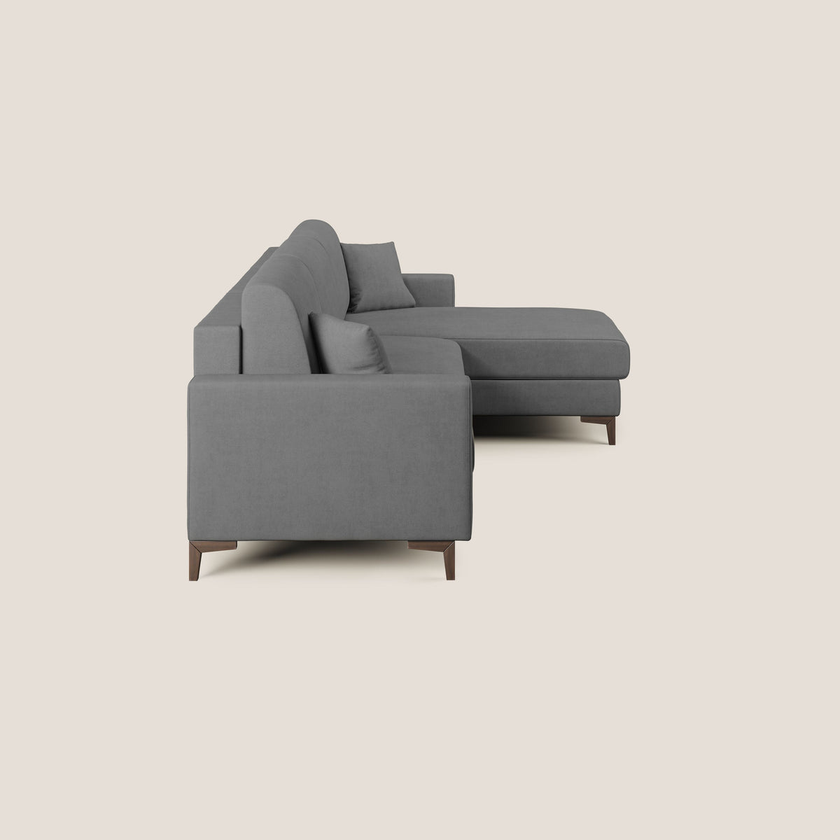 Kafka divano letto angolare in morbido tessuto impermeabile T02 grigio - divitt.sbs