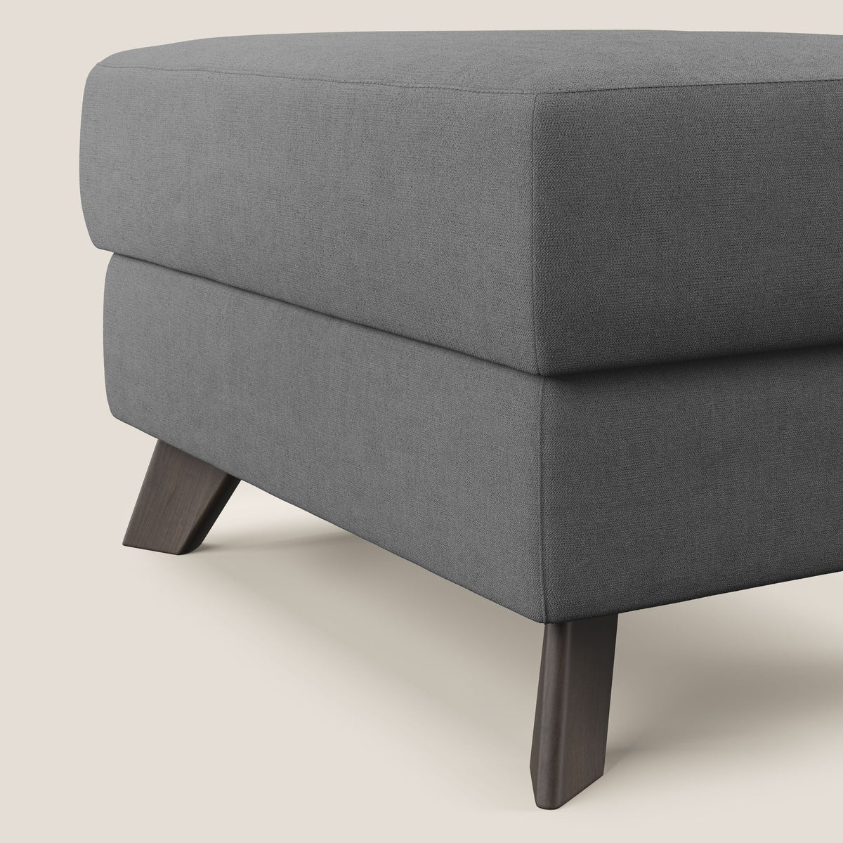 Moon Pouf contenitore e piedini alti in tessuto morbido impermeabile T02 grigio - divitt.sbs