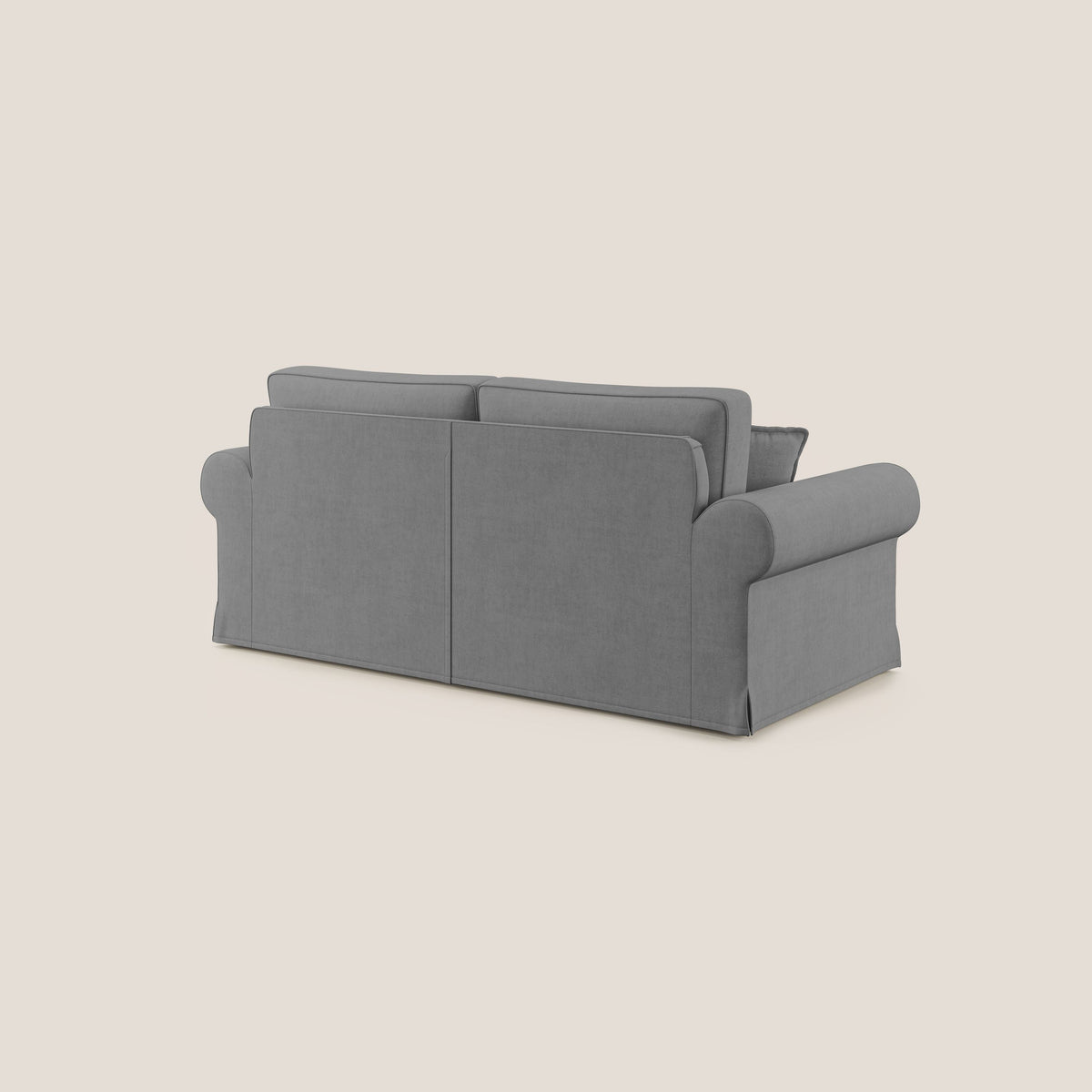 Lady divano classico in piuma d'oca realizzato con tessuto impermeabile T02 grigio - divitt.sbs