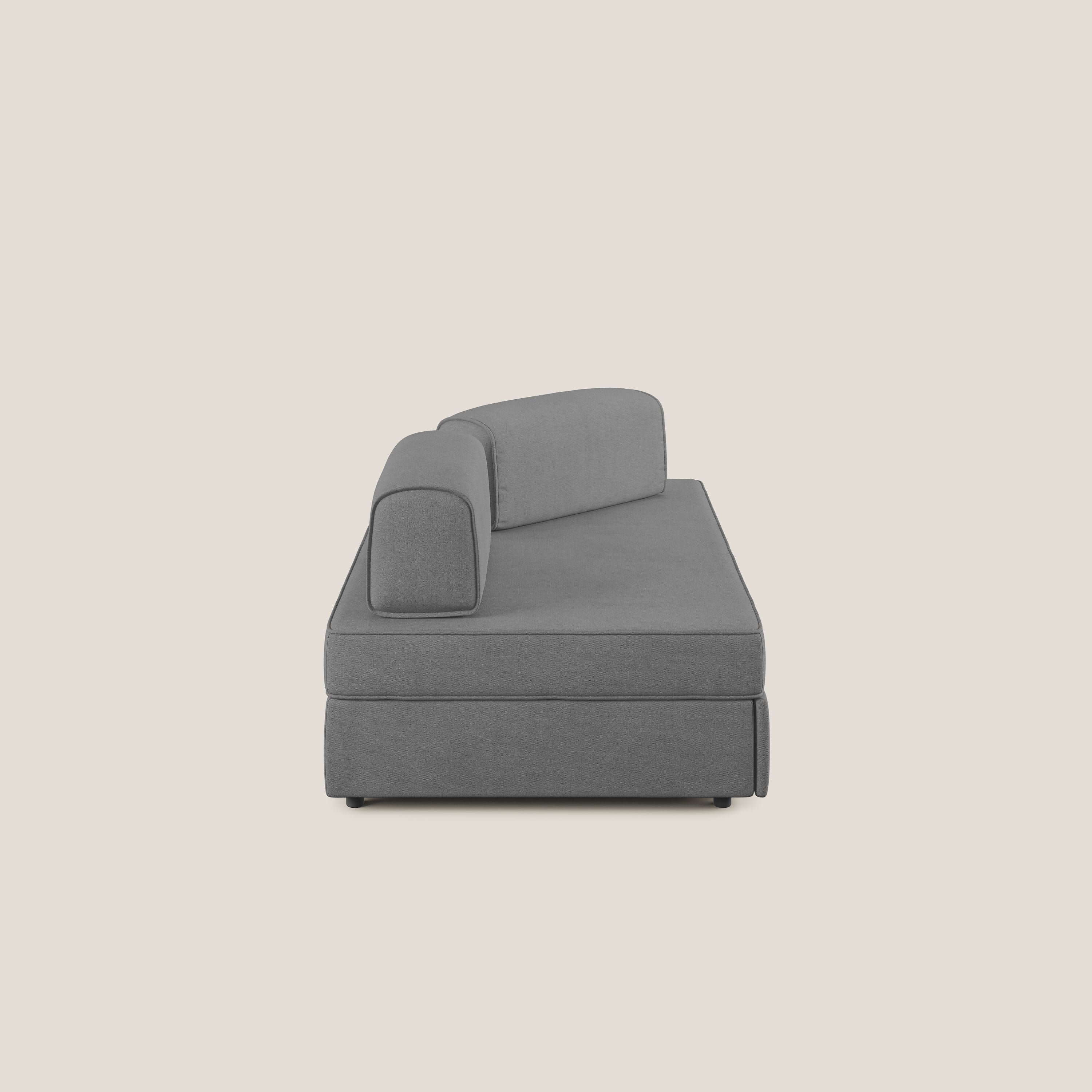 Liberty divano con pouf estraibile e schienali movibili in tessuto morbido impermeabile T02 grigio - divitt.sbs